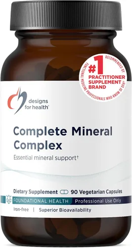 Designs for Health Complejo mineral completo, suplemento esencial + oligominerales con malato de magnesio, cromo, zinc y más, mezcla de minerales