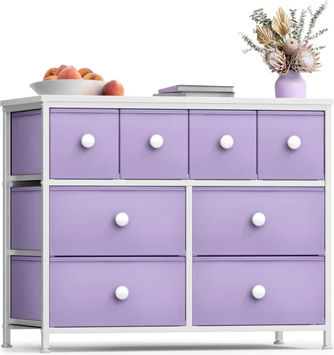 Vista 70 de Sorbus Cómoda con 8 cajones - Mueble para almacenar ropa para niño, para dormitorio, pasillo, clóset, oficina – Marco de acero, parte superior