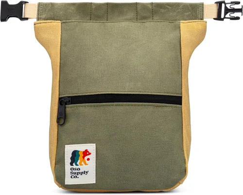 Vista 19 de Kulshan Bouldering Bucket, bolsa de tiza de gran tamaño para escalada en roca, maceta de tiza con cierre magnético enrollable, bucle de cepillo