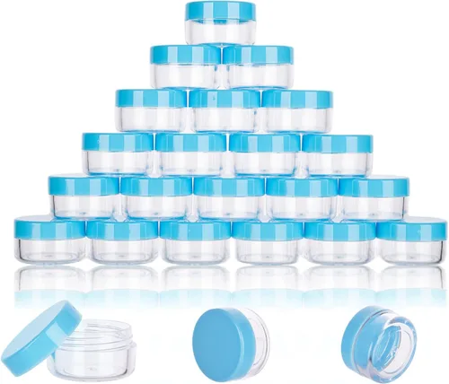 Vista 32 de Envases de muestra de 5 gramos con tapas, 25 unidades Envases de muestra de 5 ml, envases cosméticos vacíos con tapas, envases de viaje pequeños