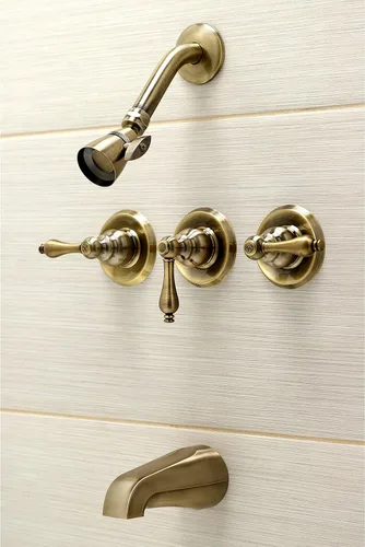 Vista 4 de Kingston Brass KB233ALAB Magellan - Grifo para bañera y ducha, latón antiguo, 72 x 8 x 7.38 pulgadas