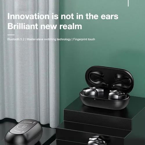 Vista 2 de TECKEEN Wireless Bluetooth 5.2 Headphones Ear Clip HiFi Music Bone Conduction Earphones US