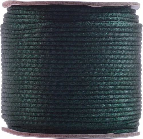 Vista 142 de KONMAY - Cuerda de nailon satinado de seda, 45.72 metros, 0.8mm cola de rata, para nudos chinos, Kumihimo, abalorios, macramé, joyería, Verde manzana