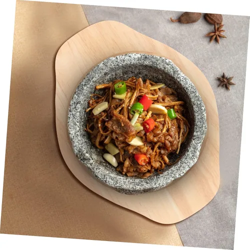 Vista 7 de Salvamanteles de madera redondo de madera para carne, placa base de madera, posavasos para fajita, bandeja de madera, almohadilla de olla caliente