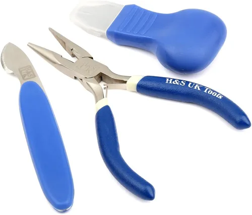 Vista 3 de H&S - Kit de herramientas de reparación de relojes, 155 piezas, herramientas para extracción de eslabones y espalda y ajuste de correa, viene en una