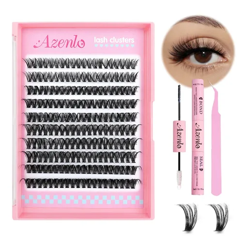 Vista 10 de Kit de racimos de pestañas naturales, racimos de pestañas Wispy, 120 unidades, extensiones de pestañas en racimo, rizado C, pestañas individuales