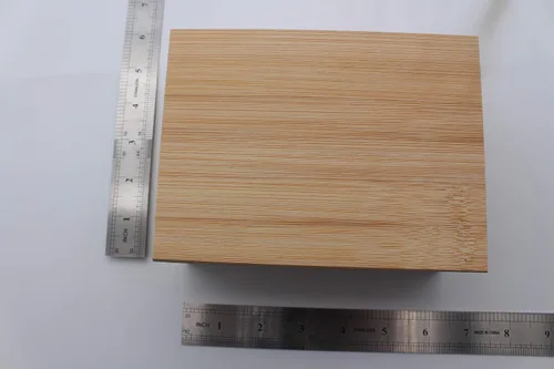 Vista 2 de Zhou Caja de almacenamiento natural de bambú con tapa, caja de regalo de madera sin pintar (6.3 x 4.72 x 2.76 pulgadas)