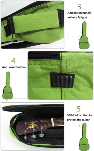 Vista 5 de HOT SEAL Funda de esponja de 0.197 in resistente al agua, duradera, colorida, para guitarra convencional con almacenamiento