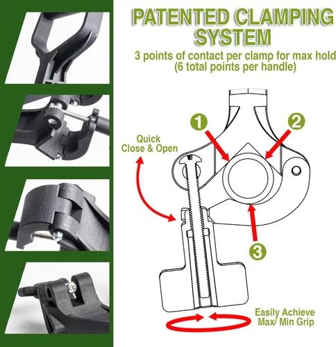 Vista 3 de Reach Right Accesorio de mango universal para pala de nieve, desbrozadora, cortahilos, rastrillo y más Accesorio ergonómico versátil que ahorra
