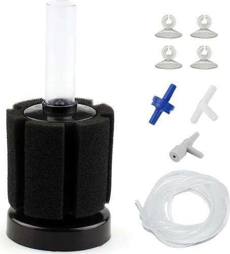 AQUANEAT Filtro de Esponja para Acuario Alimentado por Aire, Filtro de Burbujas Biológicas para Tanque de Peces con Tubo de Línea Aérea, Válvulas,