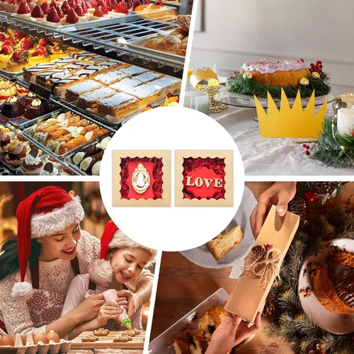 Vista 8 de XINHPKGG 20 cajas de galletas de 4 x 4 x 2.5 pulgadas, cajas de panadería con ventana, caja de postre para recuerdos de boda, fiesta, color marrón