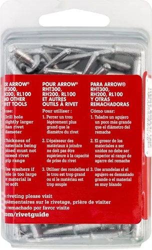 Vista 4 de Arrow Fastener RMA3/16IP Remaches medianos de aluminio de 3/16 pulgadas, paquete de 50