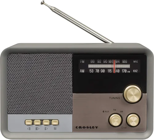 Crosley CR3036D-CL Tribute Vintage Radio Bluetooth AM/FM, Charcoal