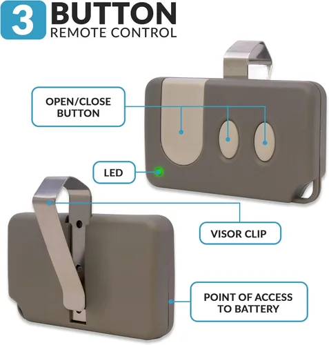 Vista 2 de Reemplazo remoto de puerta de garaje para Sears Craftsman Liftmaster (139.53879) 81LM (botón de aprendizaje verde)
