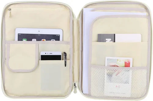 Cartera multifunción organizador de archivos de viaje, bolsas de documentos A4, organizador de carpetas de archivos, computadora portátil con