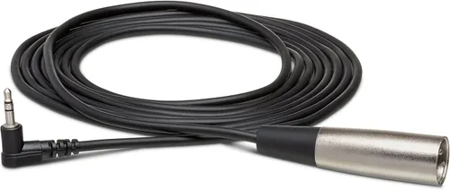 Vista 4 de Cable Hosa estéreo acodado de 1/8 pulgadas a cable macho XLR, miniconector de audio de ángulo recto, 15 pies, Negro