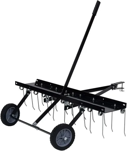 vidaXL Escarificador de cortacésped montable, ancho de trabajo de 39.4 pulgadas, construcción de acero, aireador para césped grande, fácil montaje,