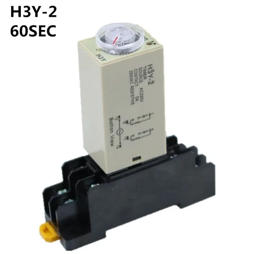 Vista 2 de H3Y-2 AC 110V Delay Timer Time Relay 0-60 SEC with Base