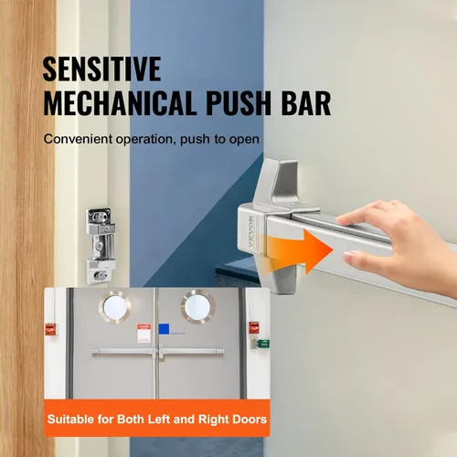 Vista 2 de VEVOR Barra de Empuje para Puerta Dispositivo de Salida de Pánico, Barra de Empuje para Puerta de Salida de Emergencia Comercial de Acero Inoxidable
