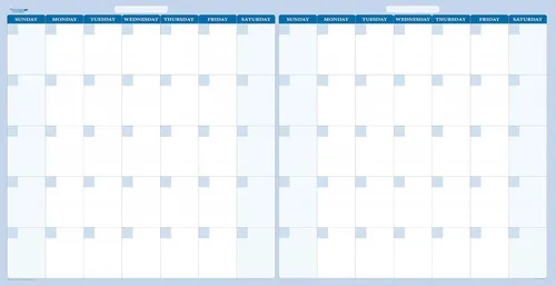 Vista 5 de 24" X 18" Sky Blue 60-Day Premium Dry-Erase Vertical Wall Planner - Lasts a lifetime wihtout staining. Marker and Eraser Included