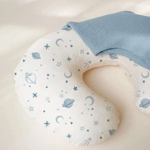 Vista 6 de Konssy 2 paquetes de fundas de almohada de lactancia de muselina, fundas de lactancia suaves y adorables para almohadas de lactancia, fundas