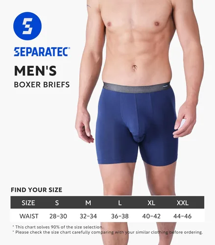 Vista 6 de Separatec - Calzoncillos tipo bóxer para hombre, 7 unidades, algodón, elásticos, separados