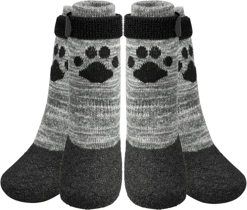 Vista 19 de KOOLTAIL Calcetines Antideslizantes para Perros para Pavimento Caliente/Frío para Evitar que Lamen las Patas, Botines para Suelos de Madera Dura