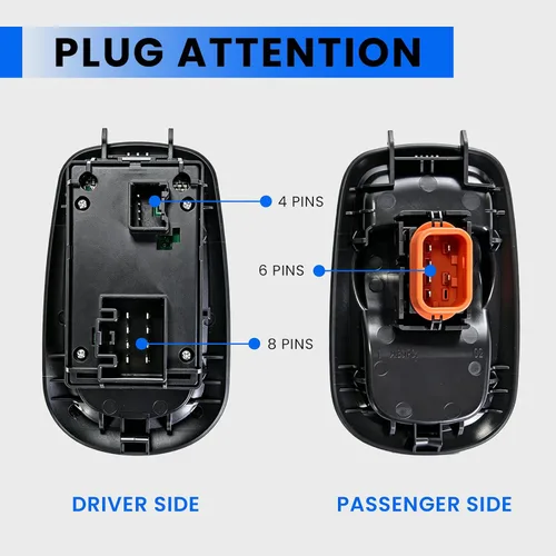 Vista 4 de Interruptor de Ventana de Puerta Compatible con Ford Transit MK8 Custom 2014-2019 Interruptor de Ventana Eléctrica Lado del Conductor GK2T14A132CA