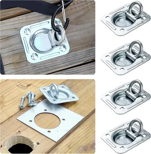 Vista 9 de Lonffery Kit de anclajes de amarre y eje de remolque con anillo en D