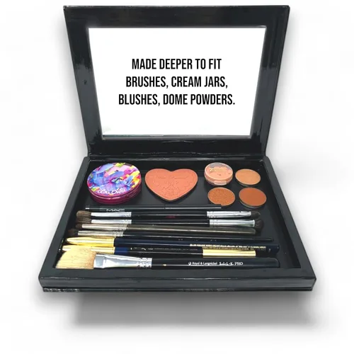 Vista 6 de Z Palette Paleta de maquillaje magnética vacía negra profunda extra grande con ventana transparente