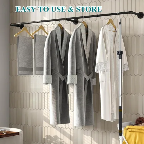 Vista 9 de Gancho Telescópico para Colgar Ropa con Ajuste Telescópico, Poste Ligero para Ropa que se Extiende de 37" a 65" con Gancho de 4.7" y Mango