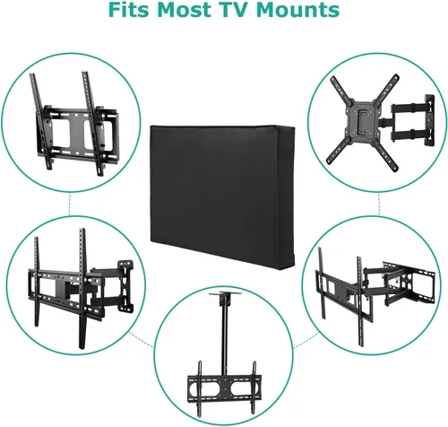 Vista 6 de SunPatio Funda para TV al aire libre, cubierta de pantalla impermeable y resistente a la intemperie, se adapta a la mayoría de monturas y soportes