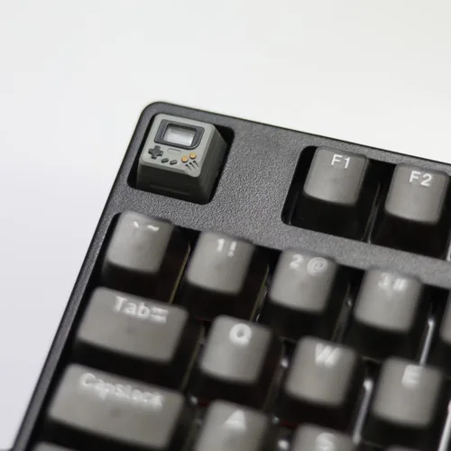 Vista 4 de Linda tecla con diseño 3D ESC R4 personalizado para teclado mecánico, mini teclado retro para videojuegos (gris)