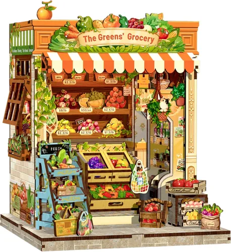 Vista 19 de CUTEBEE - Kit de rincón de libros - Kit de casa de muñecas en miniatura DIY para adultos, decoración de estantería de casa pequeña Booknook
