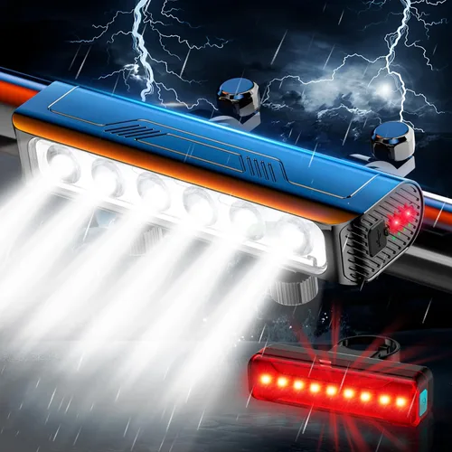 Vista 8 de 2026 Upgrade 10000 Lumen Bike Light,Super Bright LED Headlight,10+Modes,8000 mAh in/Out Put Rechargeable Bicycle Light,Runtime 72+hr, Aluminum