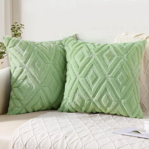 Vista 28 de Pallene Juego de 2 fundas de almohada de color beige de verano de 16 x 16 pulgadas, fundas decorativas de piel sintética suave para sofá, cama, sala