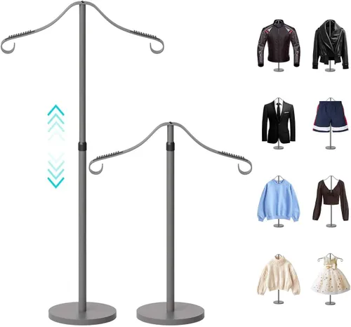Vista 23 de Reusable Shirt Display Stand-Mannequin Torso Tshirt Display Stand for Retail/Vendors,18-33" Adjustable Dress Form Mannequin Stand Clothes Black