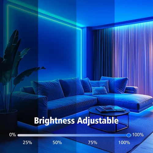 Vista 4 de Tira de luces LED que funcionan con pilas, 9.8 pies, 90 luces LED con control remoto, temporizador, regulable, tira de luces flexibles impermeables