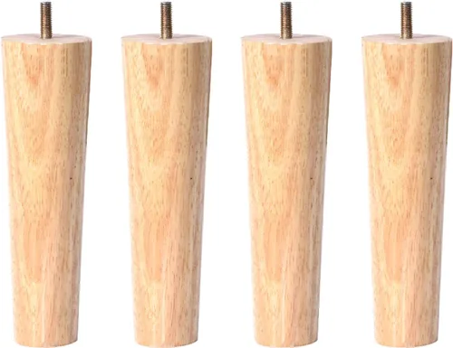 Vista 9 de M8 - Patas rectas de madera maciza cónicas para muebles, patas de mesa de café, patas de sofá de madera dura, 2.0-27.6 in, patas de repuesto