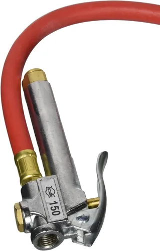 Vista 2 de Amflo 150E-RET Calibrador inflador estilo bayoneta de 10–90 PSI con manguera de 12'' y mandril de aire, 1 pack