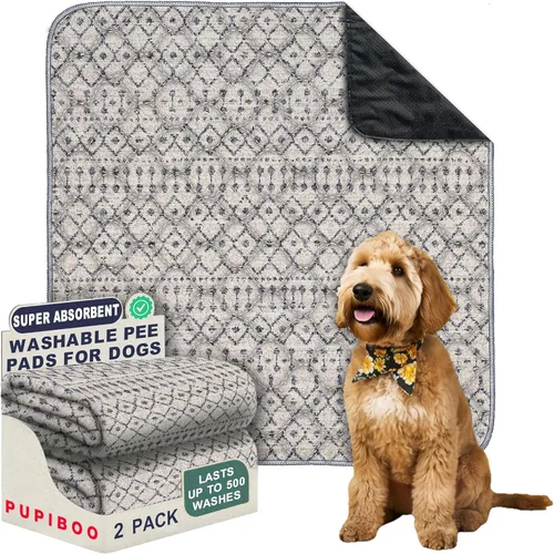 Vista 22 de PUPIBOO Almohadillas lavables para orina para perros y gatos – Almohadillas de entrenamiento reutilizables súper absorbentes para cachorros – 100%
