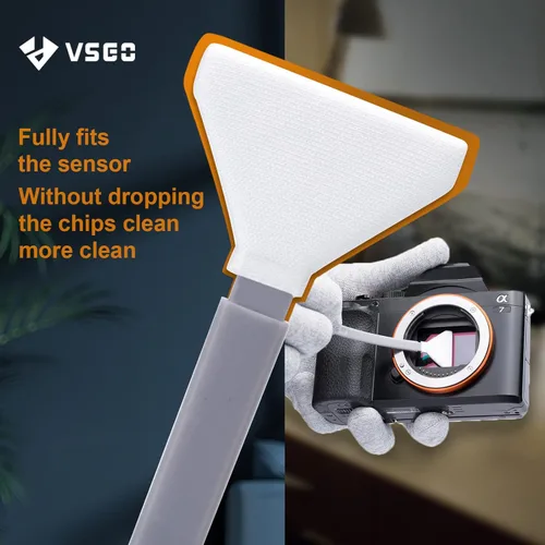 Vista 3 de VSGO Kit de limpieza de sensor de fotograma completo, 12 hisopos de sensor y limpiador de sensor de 0.3 fl oz para cámara DSLR Nikon Sony Canon