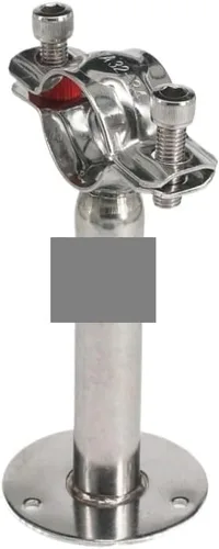Vista 2 de 32mm 304 Stainless Steel Pipe Clamp Clip Support bracket with base plate Pole Length 100mm
