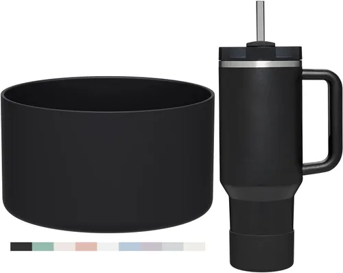 Vista 20 de Affute Funda protectora de silicona para Stanley Quencher H2.0 de 40 onzas y IceFlow Flip 20 oz 30 oz e hydroflask 12-24 oz, funda antideslizante