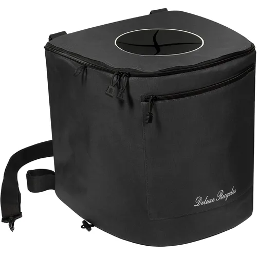 Bote de basura plegable para navegar y acampar, grande, duradero y portátil con contenedor interior, 8 galones, color negro