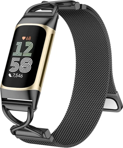 Vista 11 de JKD Banda de Metal en Forma de X Compatible con Fitbit Charge 6/Charge 5 Bandas para Mujeres y Hombres, Correa de Pulsera de Malla de Acero
