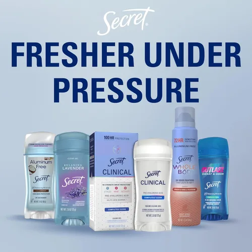 Vista 9 de Secret Desodorante sin aluminio para mujeres, protección contra olores de 48 horas, ingredientes derivados naturalmente, libre de parabenos
