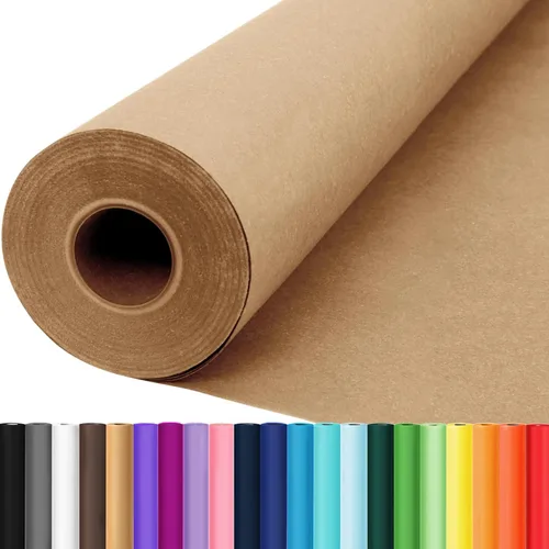 Vista 13 de Papel de regalo negro de 15 x 390 pulgadas, rollo de papel kraft para tablón de anuncios, papel de arte, caballete de póster, rollo de papel