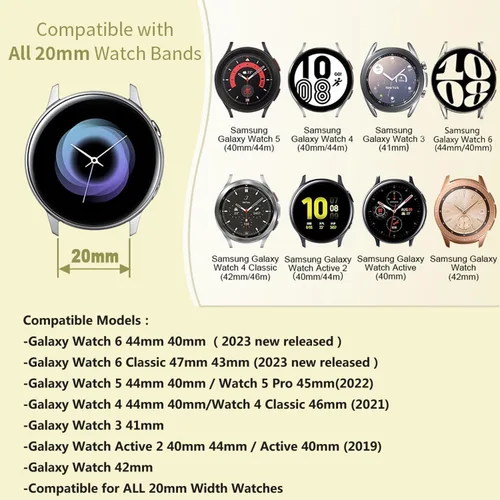 Vista 3 de Minggo Solo Loop - Correa trenzada compatible con Samsung Galaxy Watch 6/5/4 de 1.575 pulgadas, 1.732 pulgadas, correa elástica tejida para Galaxy