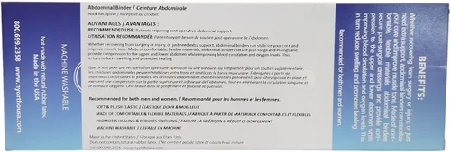 Vista 8 de NYOrtho Faja Abdominal Pediátrica de 6" de 2 Paneles - Envoltura de Compresión Unisex Post-Cirugía para Adolescentes - Cinturón de Soporte Abdominal